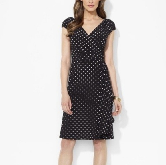 Lauren Ralph Lauren Dresses & Skirts - Ralph Lauren Polka Dot Faux Wrap Dress
